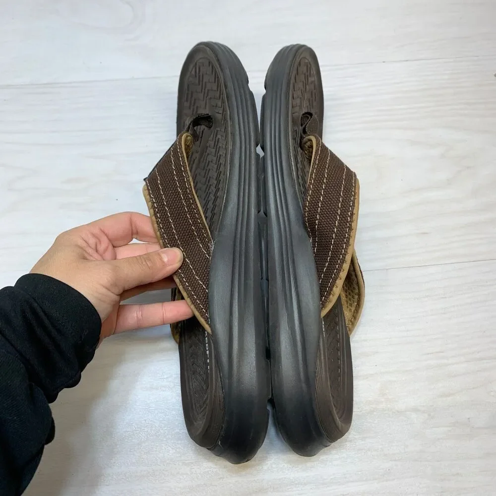 Skechers Sargo Wolters Brown Flip Flops Sandals Mens Size 10 204045‎